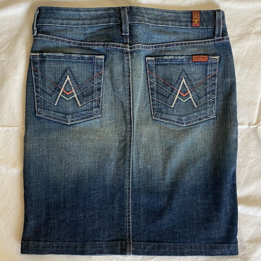 7 man kind jean skirt
